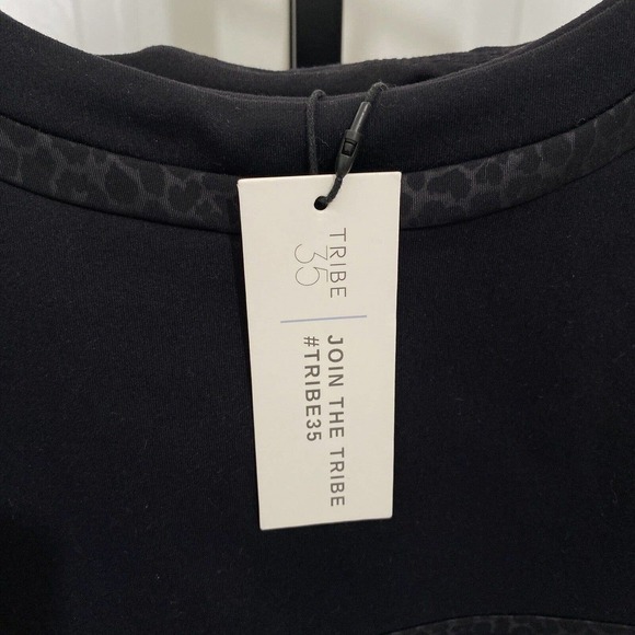 Tribe 35 XL/1X Plus Size Tank Top Shelf Bra Adjustabe Straps Soft Stretchy Black - Picture 7 of 8